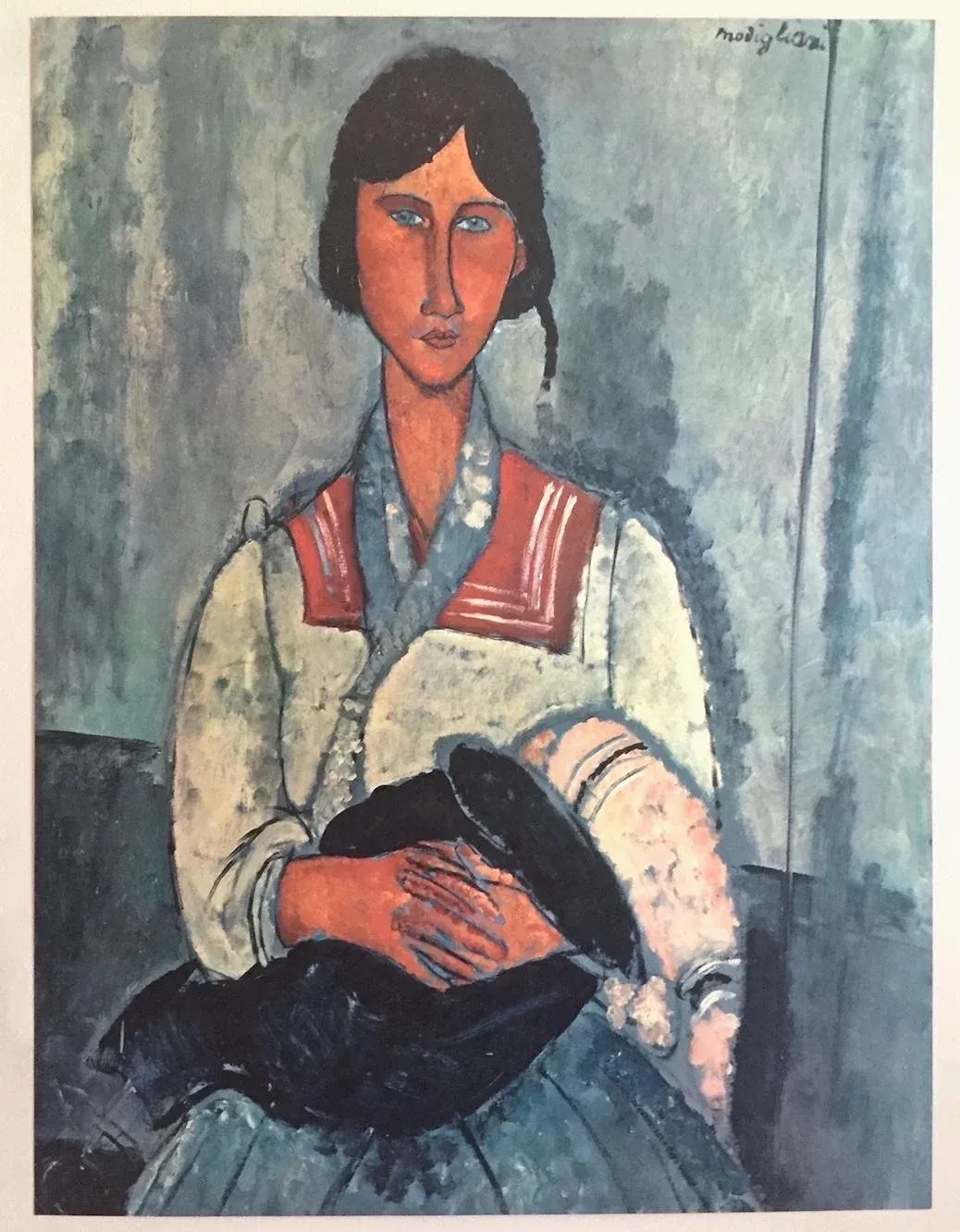 Amadeo Modigliani Vintage Mid Century Large Lithograph Print
