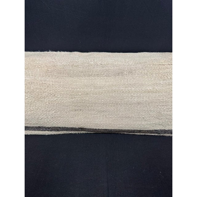 Contemporary Turkish Hemp Pillow Cushion Natural Beige Black Cushion Cover 14x40 For Sale - Image 3 of 4
