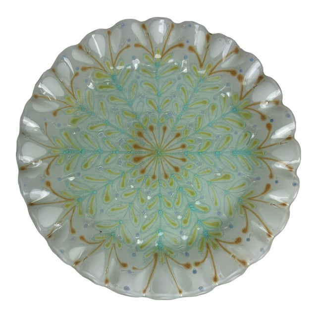 Higgins Plate in Pale Aqua For Sale