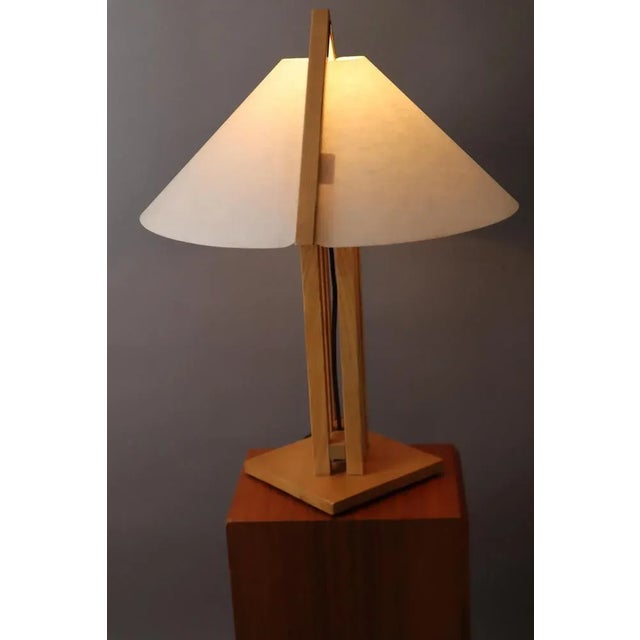 Danish Table Lamp Made of Heller Oak from Domus 1980s, Unkns For Sale - Image 9 of 12