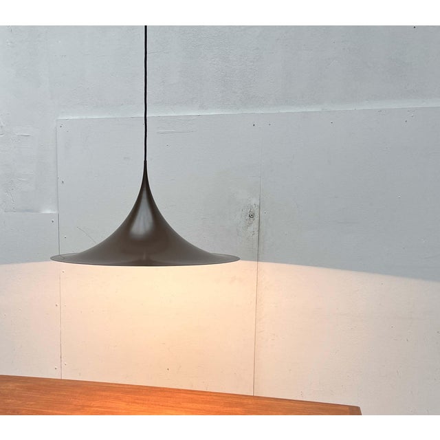 Mid-Century Modern Space Age Danish Brown Semi Pendant Lamp by Claus Bonderup and Torsten Thorup for Fog & Mørup, 1960s For Sale - Image 12 of 18