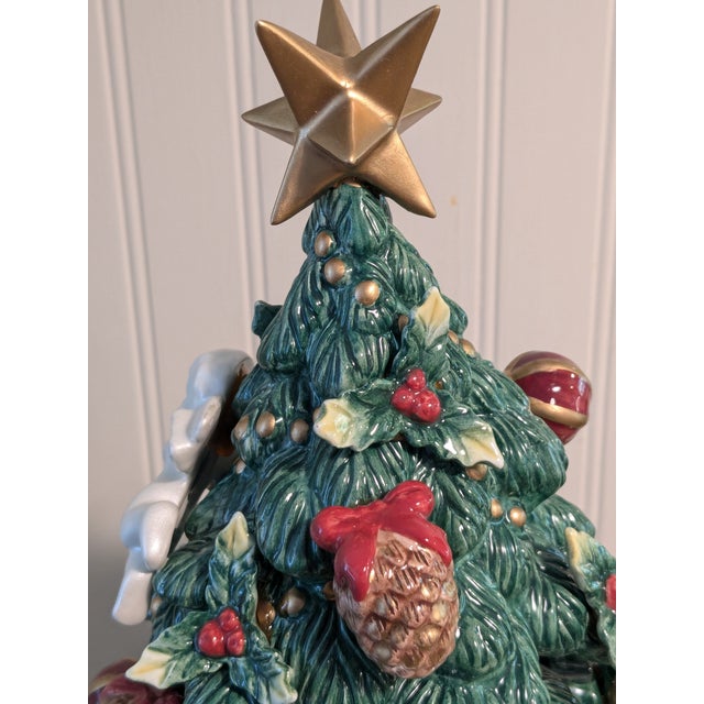 Renaissance Fitz & Floyd Classic Ceramic Cherub Holiday Christmas Xmas Tree Ornaments Non Lighted For Sale - Image 3 of 18