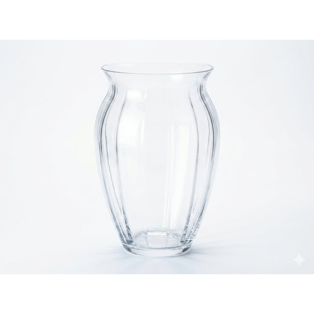 Fluted Glass Vase with Stylized Silhouette, 1960s For Sale - Image 4 of 4