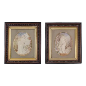 Mid 19th Century H. Campion Pair of Watercolor Paintings
