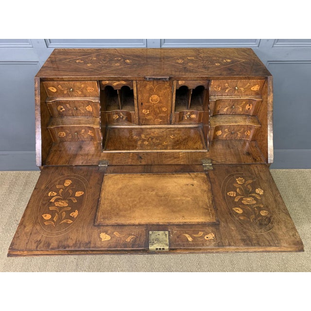 Antique Dutch Walnut Marquetry Desk, 1760 For Sale - Image 13 of 14