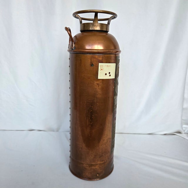 Mid-Century Elkhart Brass 2.5 Gal Copper Soda Acid Fire Extinguisher W/Bottle For Sale - Image 10 of 16