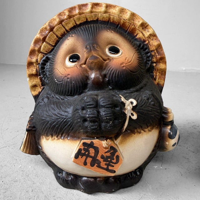 Vintage Japanese Ceramic Tanuki, 1960s, Set of 2 For Sale - Image 13 of 17