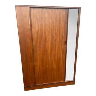 1960s Mid Century Modern Teak Tambour Wardrobe/Armoire by Austinsuite.. For Sale