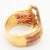 1980s Vintage 18k Yellow Gold Ruby and Diamond Cocktail Ring, Size 6.5 For Sale - Image 10 of 16