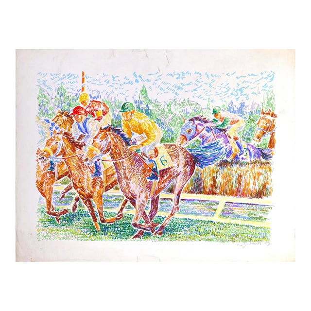 Rae Jockey no. 6 - Original Lithograph y S. Mendjisky - 1970s 1970s For Sale