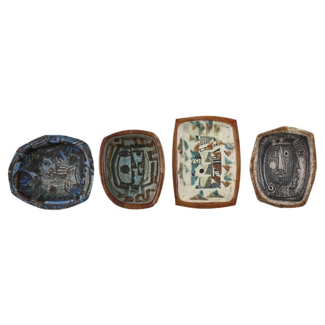 Danish Modern Glazed Ceramics Bowls attributed to Jeppe Hagedorn-Olsen, 1960s, Set of 4 For Sale