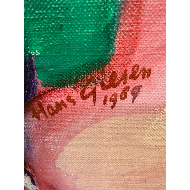 Abstract Expressionism Hans Giesen Portrait of a Woman in Chair Signed Painting, Circa 1989 For Sale - Image 3 of 12
