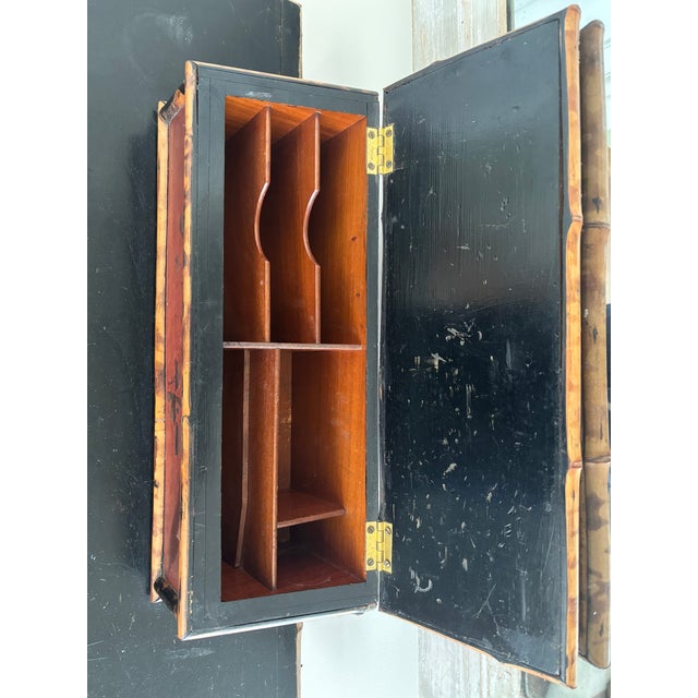 Late 20th Century 19th C. English Antique Bamboo Writing Desk For Sale - Image 5 of 15