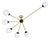 Vintage Brass and Glass Chandelier from Stilnovo, 1960s For Sale