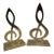 Vintage Brass Treble Clef Music Note Bookends - a Pair For Sale
