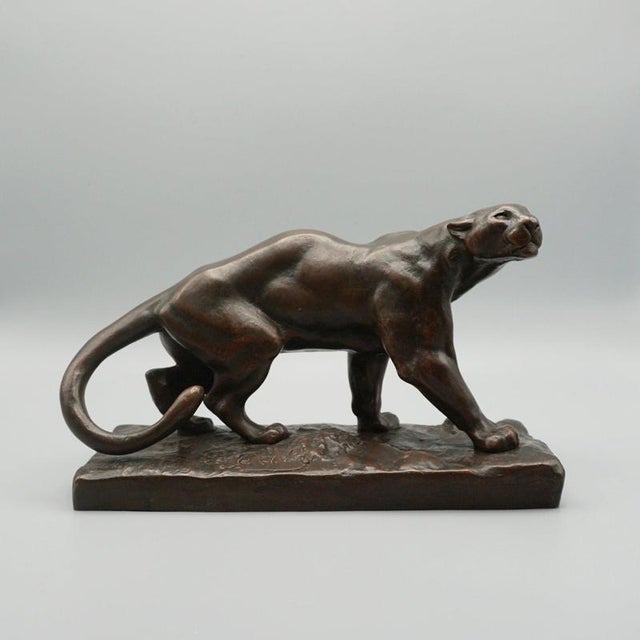 Black Hippolyte Marius Galy, Panther, 1920s, Bronze For Sale - Image 8 of 8