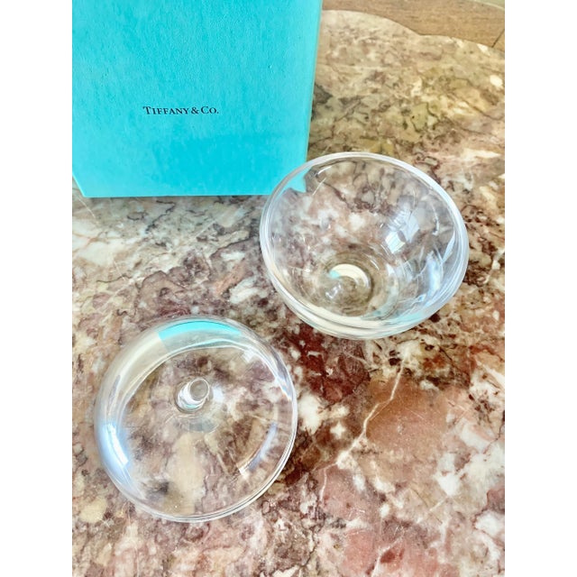 Modern Tiffany & Co Vintage Crystal Apple Candy Dish in Original Box For Sale - Image 3 of 9