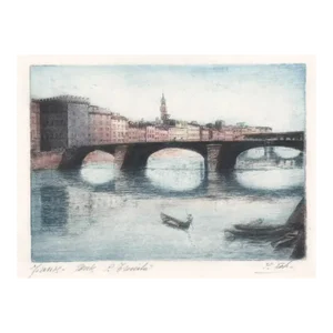 1950s European City Color Etching