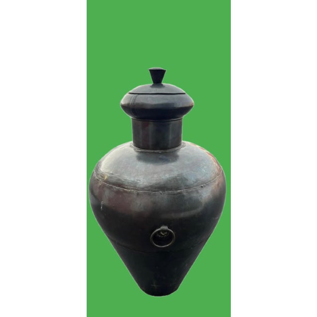 Rustic Vintage Monumental 52” Tall India Iron Pot For Sale - Image 3 of 9
