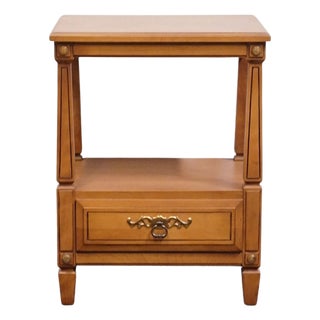 Rway Furniture Solid Hard Rock Maple Italian Neoclassical Tuscan Style 20" Tiered Nightstand For Sale