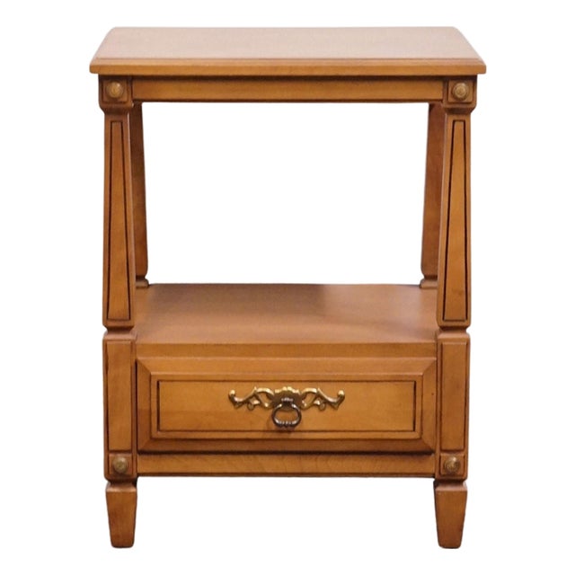 Rway Furniture Solid Hard Rock Maple Italian Neoclassical Tuscan Style 20" Tiered Nightstand For Sale