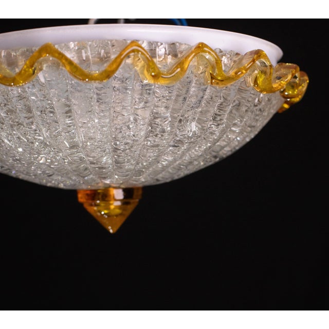 1960s Italian Orange Murano Glass Ceiling Fixture, Murano, 1960 For Sale - Image 5 of 10