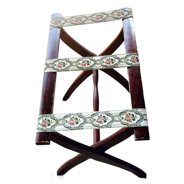 Vintage Mid Century Scheibe Wood Folding Luggage Suitcase Tray Stand