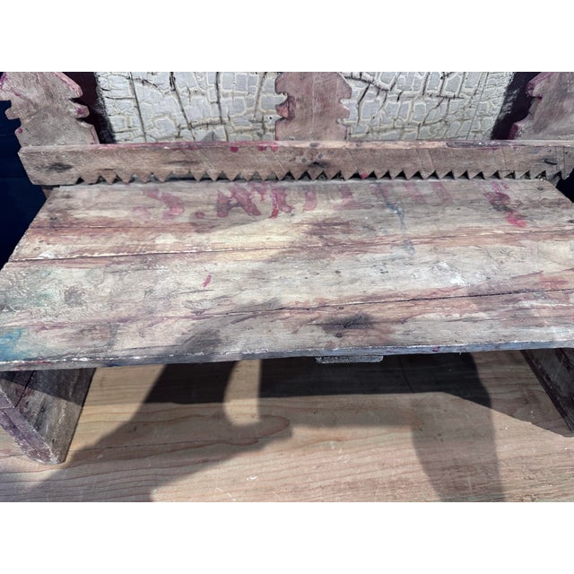 1950s Folk Art Painted Shelf or Stand For Sale - Image 9 of 12