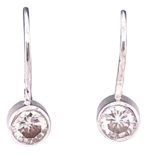 14 Karat White Gold Lever Back Diamond Earrings 0.80 TDW