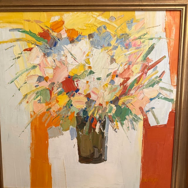American Signed, Square Framed George Barrell / Italo Botti Floral For Sale - Image 3 of 11
