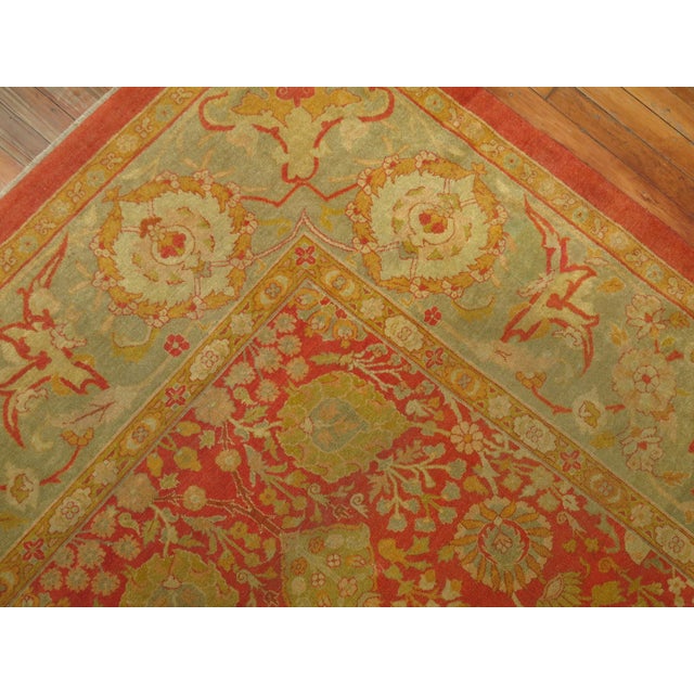 19th Century Superfine Antique Zabihi Collection Indian Agra Rug - 10' x 12'9" For Sale - Image 11 of 12