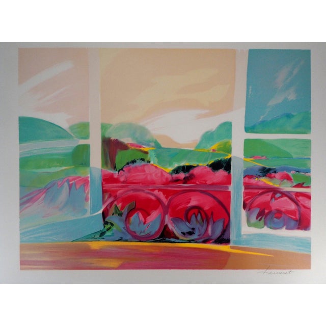 Claude Hemeret, Champs de fleurs, Lithograph For Sale