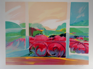 Claude Hemeret, Champs de fleurs, Lithograph