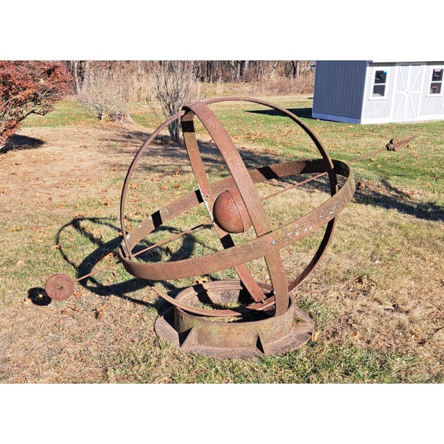 Industrial Large Iron Garden Armillary For Sale - Image 3 of 9