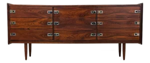 1960s Refinished Modern Rosewood and Chrome Dresser