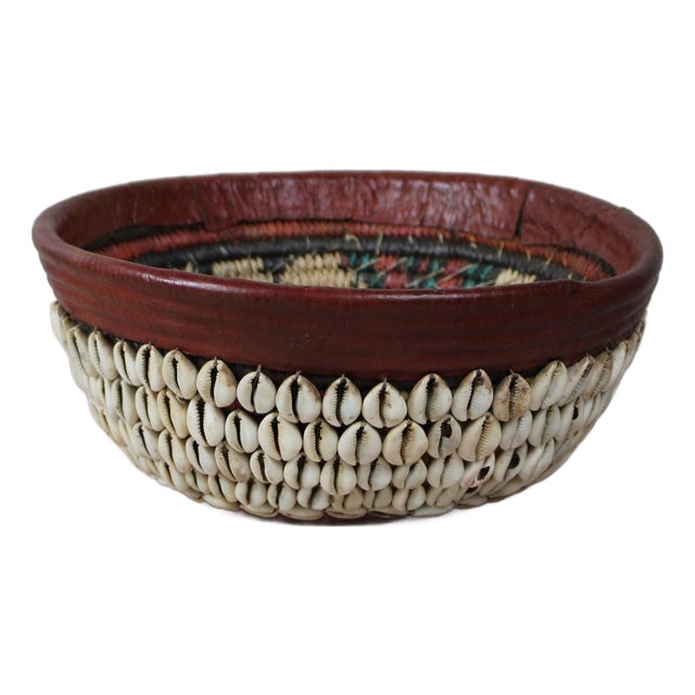 Vintage Hausa Bowl with Leather For Sale