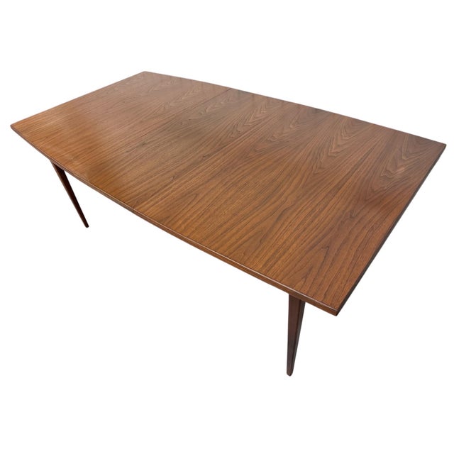 Wood Mid-Century Modern Banquet Size Walnut Dining Table For Sale - Image 7 of 13
