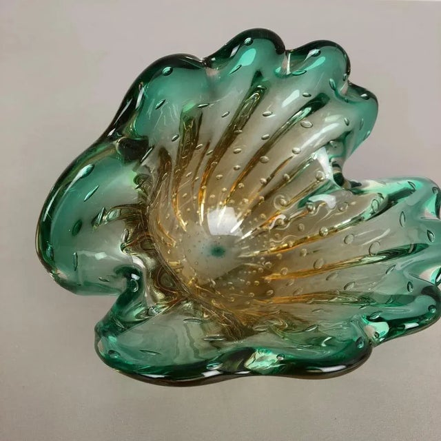 Bubble Murano Glass Shell Bowl Vase by Seguso Bullicante, Italy, 1970s For Sale - Image 9 of 18