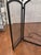 Black Vintage Hand-Forged Wrought Iron Fireplace Hearth Set: Contemporary 3-Piece Screen & Pair of Andirons For Sale - Image 8 of 12
