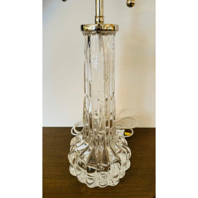 Pair of 1950s Swedish Crystal Orrefors Carl Fagerlund Clear Table Lamps For Sale - Image 11 of 11