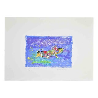 Giovanni Omiccioli, In the Middle of the Sea, 1970s, Lithograph For Sale