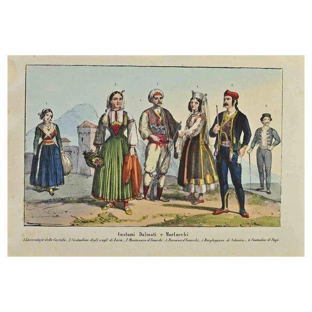Auguste Wahlen, Dalmatian and Morlacchi Customs, Lithograph, 1844 For Sale