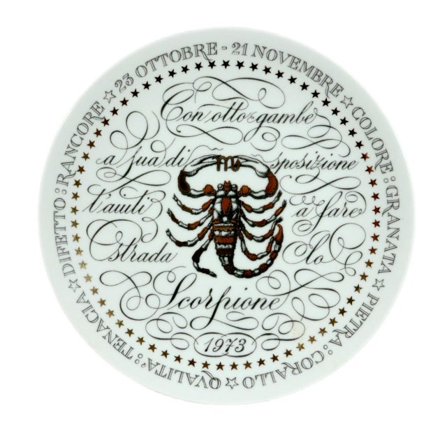 Piero Fornasetti Zodiac Plates for Perugia, Complete Set of Twelve, Serie Zodiaci For Sale In Philadelphia - Image 6 of 13