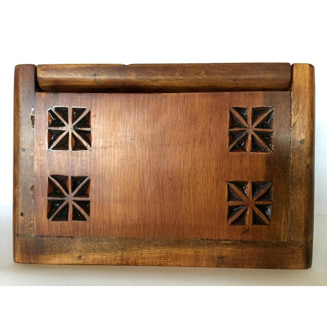1950s Mid 20th Century Vintage American Folk Art Handcrafted Wood Box by Sue Corbett For Sale - Image 5 of 9