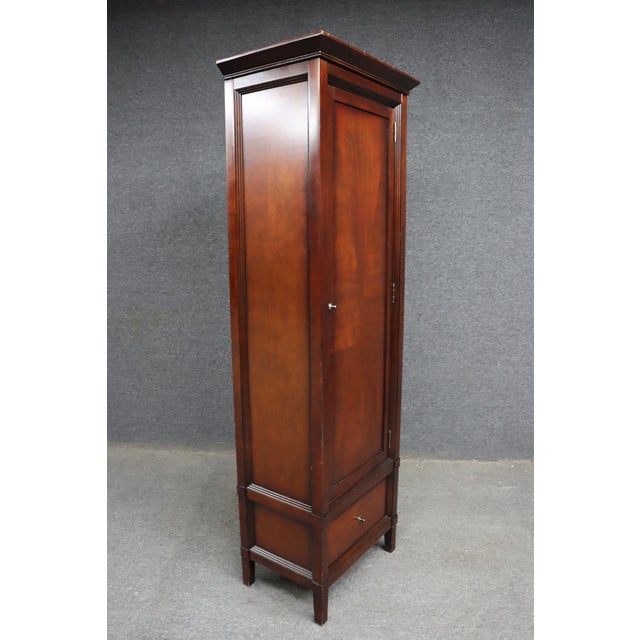 American Signature Cherry Linen Press Cabinet With Drawer For Sale - Image 14 of 14
