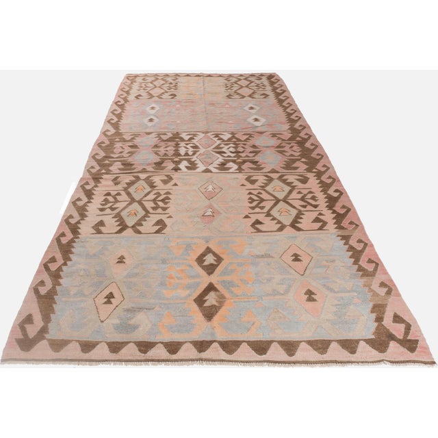 Vintage Turkish Kilim Rug 5'9 X 12' For Sale - Image 4 of 8