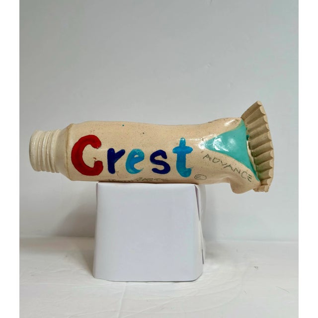 Pop Art 1995 Pop Art Ray Gross Ceramic Crest Toothpaste Tube Sculpture For Sale - Image 3 of 7