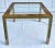 Brass 1960's Brass, Burl-Wood and Glass Parsons Side Table For Sale - Image 8 of 13