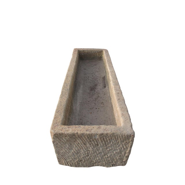 87" Inch Long Hand Chiseled Stone Trough 66 For Sale - Image 10 of 11