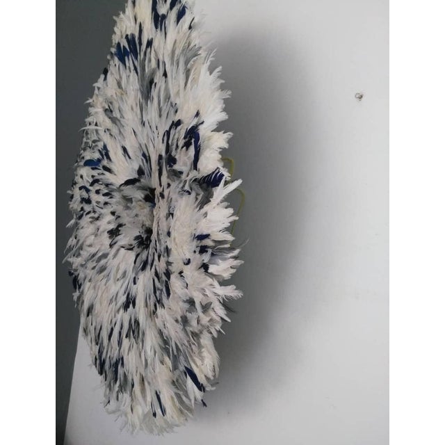 Juju Hat Speckled White Gray and Navy Blue of 31" - 80 Cm For Sale - Image 4 of 6